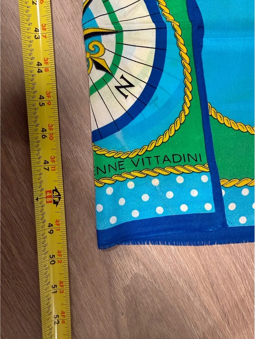 Vintage Adrienne Vittadini Nautical Print Scarf with Compass and Flags